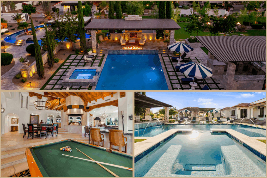 A collage of images from HÓZHÓ Ranch at Alameda showcasing Scottsdale resorts for families.