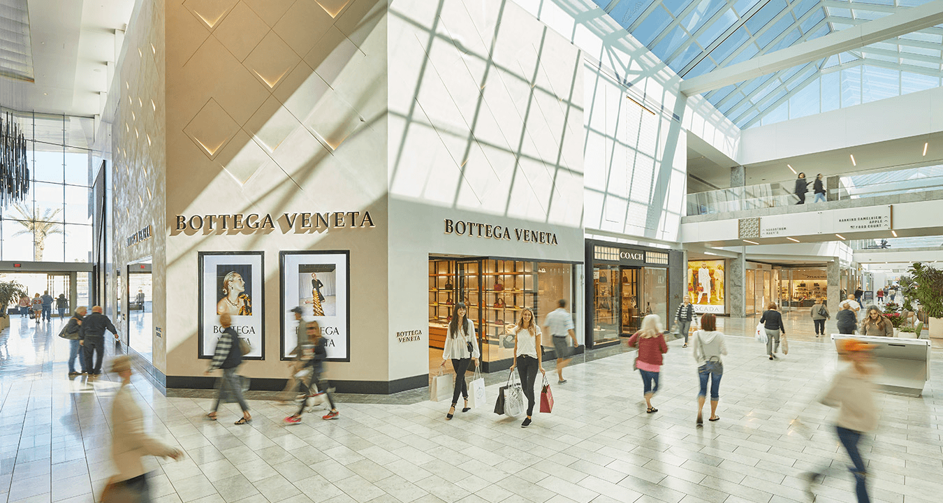 An image of the inside of a mall. 