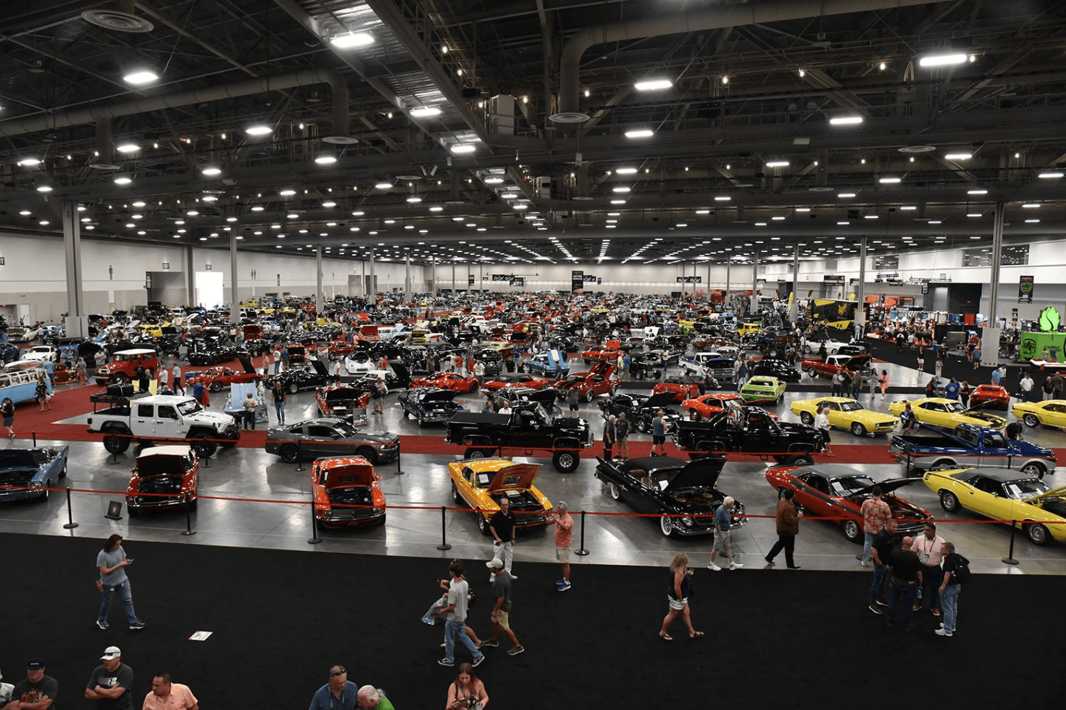An image of the Barrett-Jackson auto show. 
