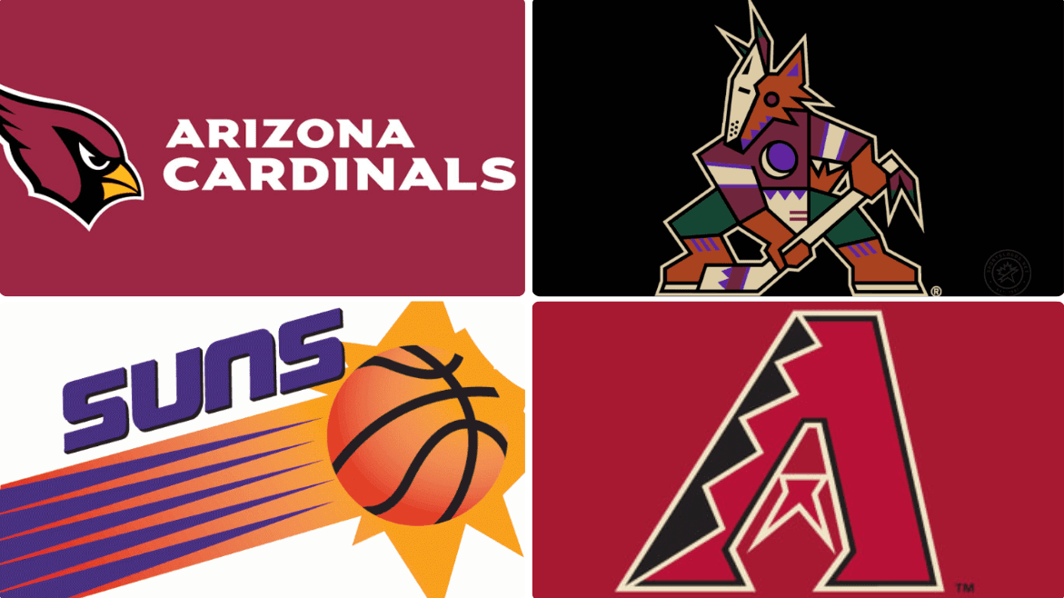 A collage of Arizona sports teams. 