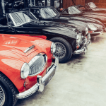 Various luxury cars at the Barrett-Jackson Auto Auction.