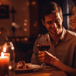 an image of a couple enjoying drinks and food at a night in scottsdale