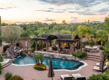 Luxury backyard for a vacation rental.