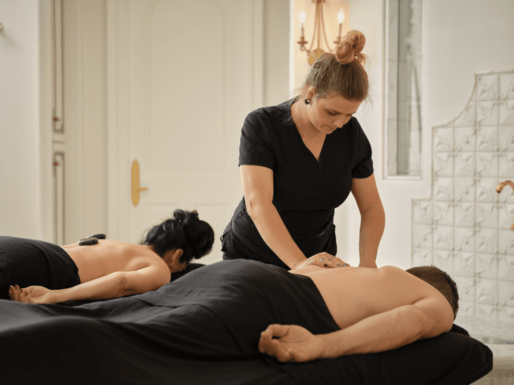 A massage therapist at a HÓZHÓ Scottsdale vacation rental.