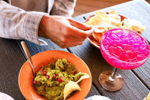 A bowl of guacamole from Cien Agaves Tacos & Tequila.