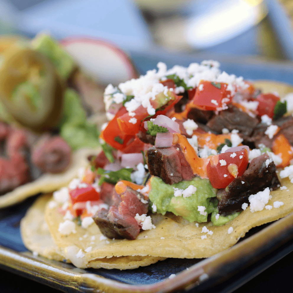 Close up of a plate of food from Sol Mexican Cocina. 