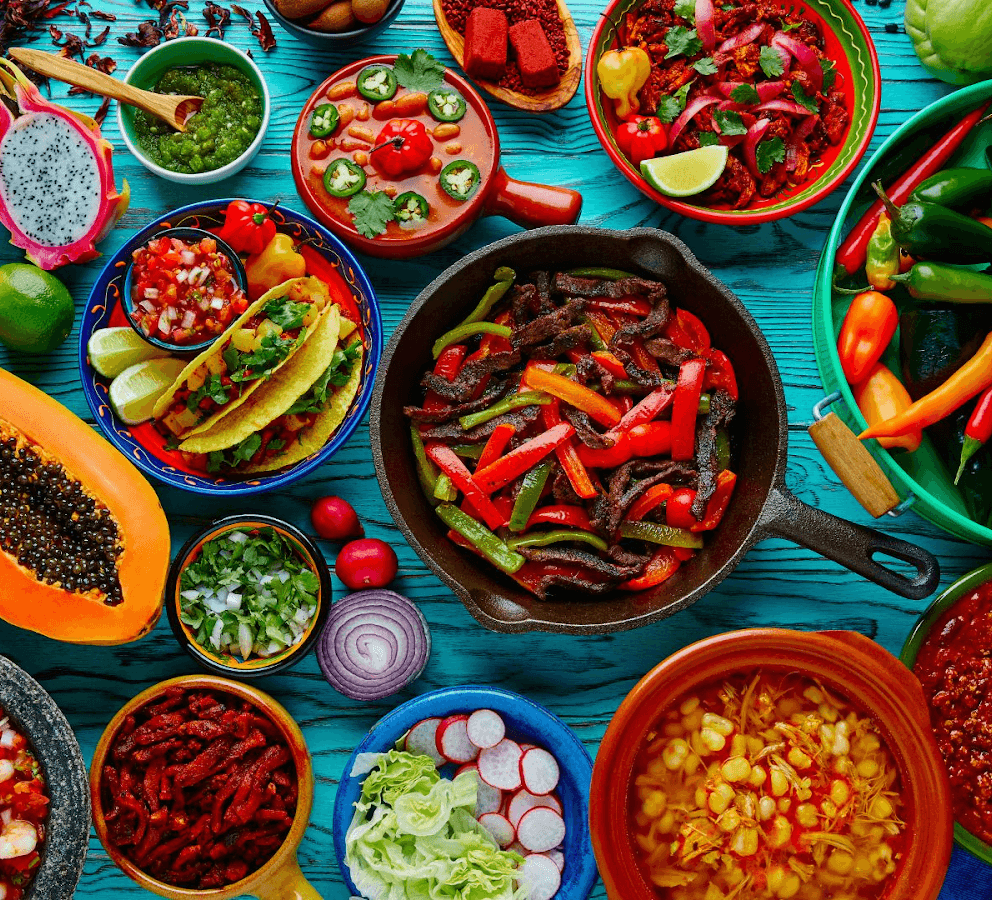 A table full of food from Jalapeño Inferno.