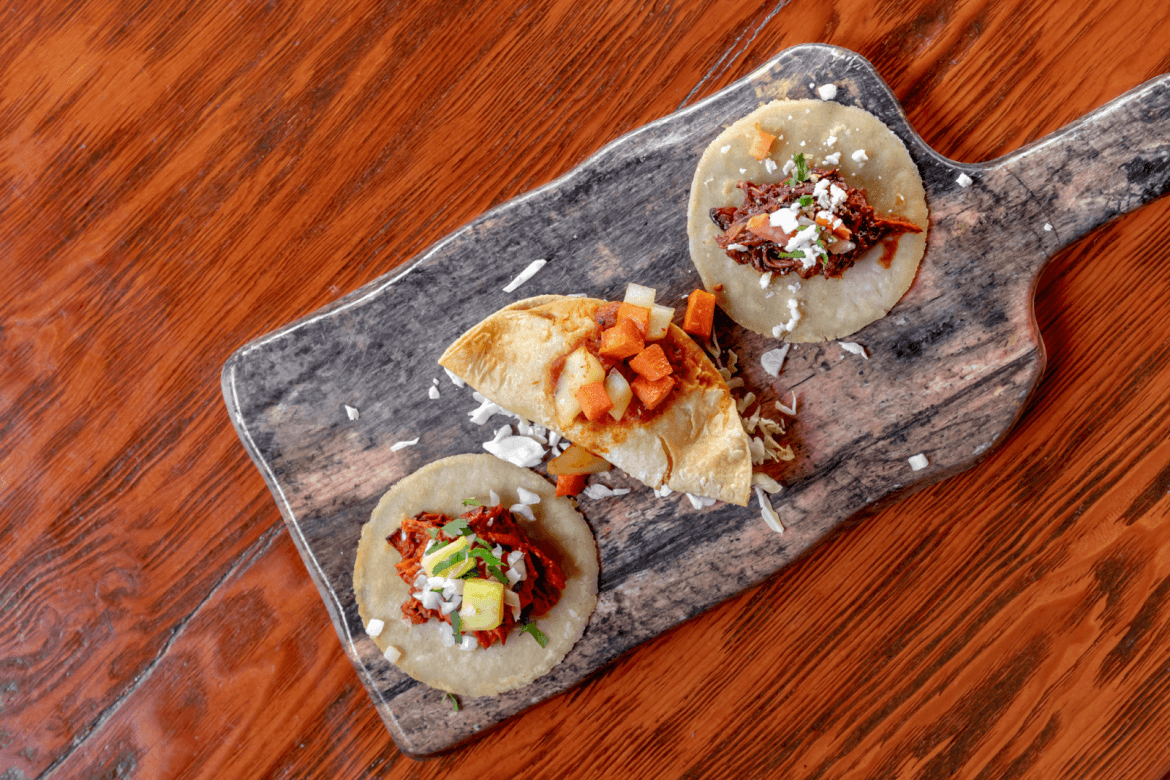 Exterior dining tables at La Hacienda.