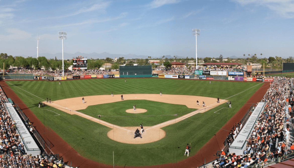 Image of the field at Scottsdale Stadium.