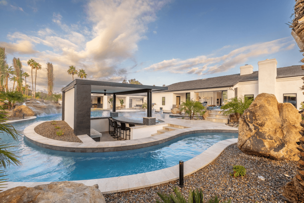 Lazy river at a mansion rental.