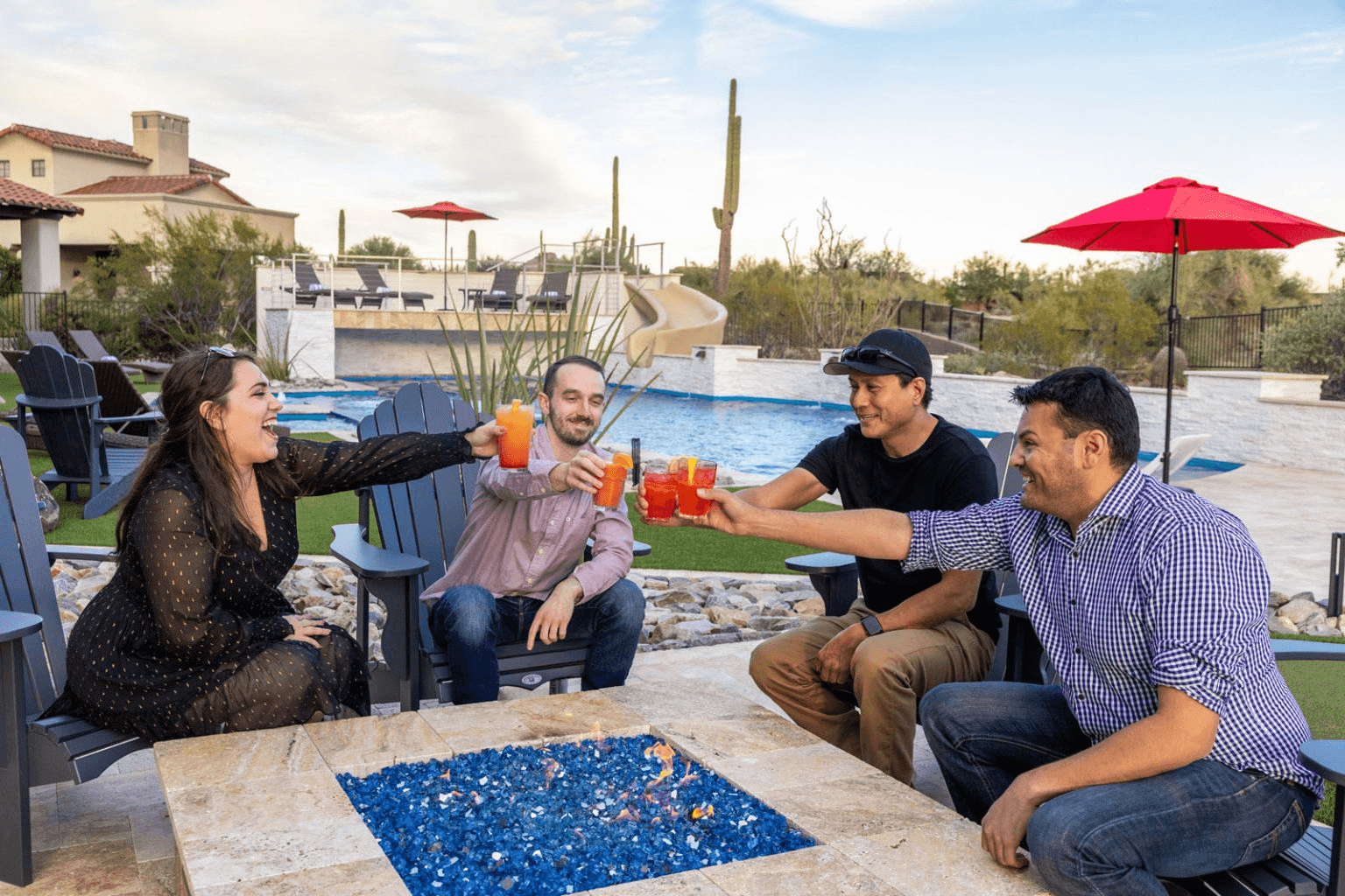 Image of friends toasting to a Spring Break in Scottsdale.