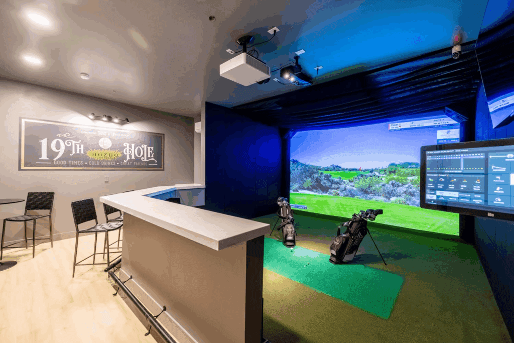 Scottsdale luxury vacation rental with private golf simulator, heated pool, theater, and spacious adult group accommodations.