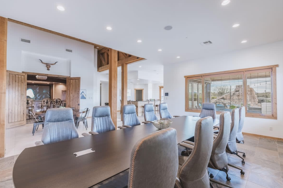 An image of a conference room inside a residence.