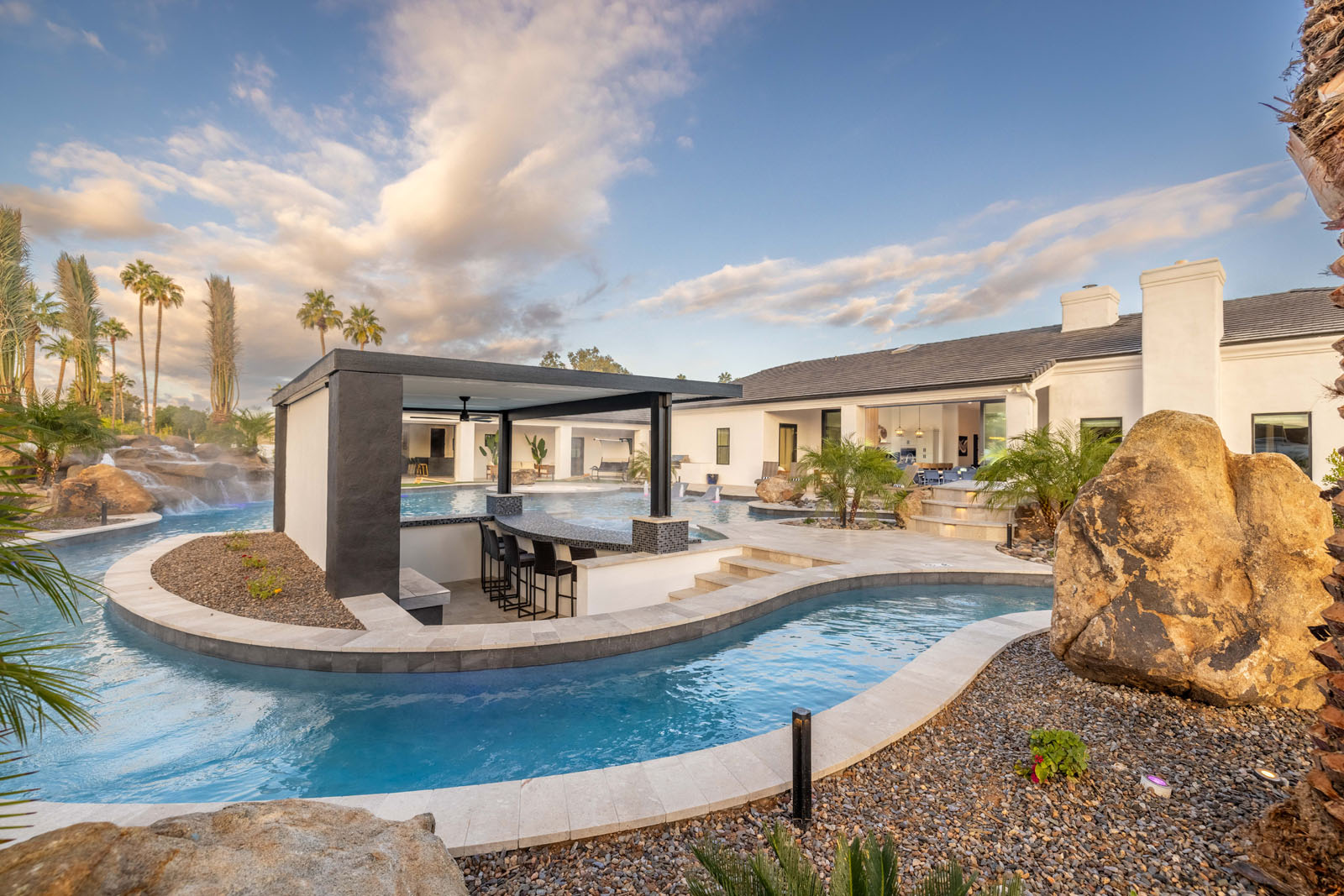 Lazy river at a mansion rental.