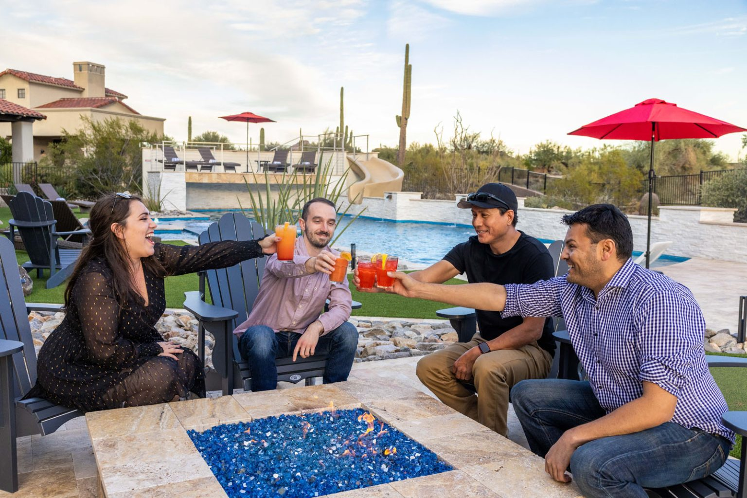 Image of friends toasting to a Spring Break in Scottsdale.