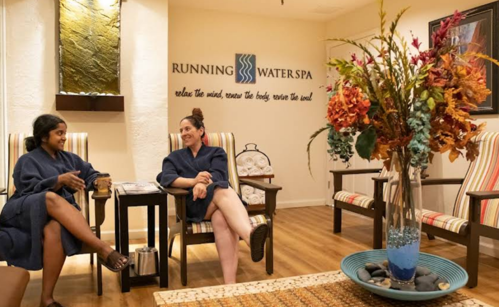 Guests relaxing in the lounge at Running Water Spa at Scottsdale Camelback Resort.