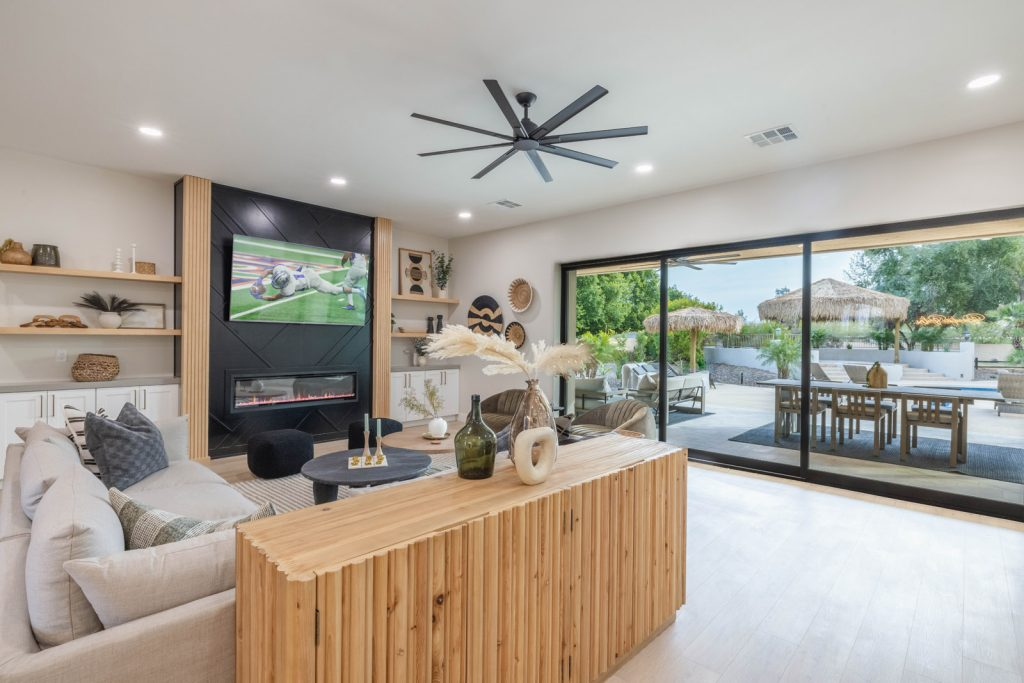 Vacation rental home living room.