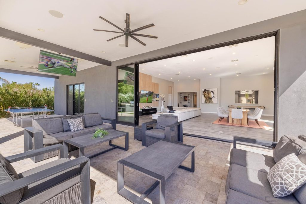Outdoor living area of a rental home in Scottsdale.