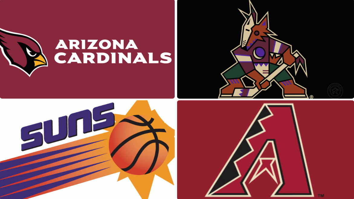 A collage of Arizona sports teams.
