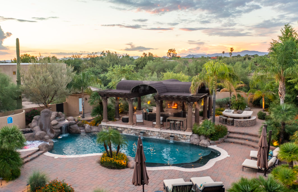 Luxury backyard for a vacation rental.