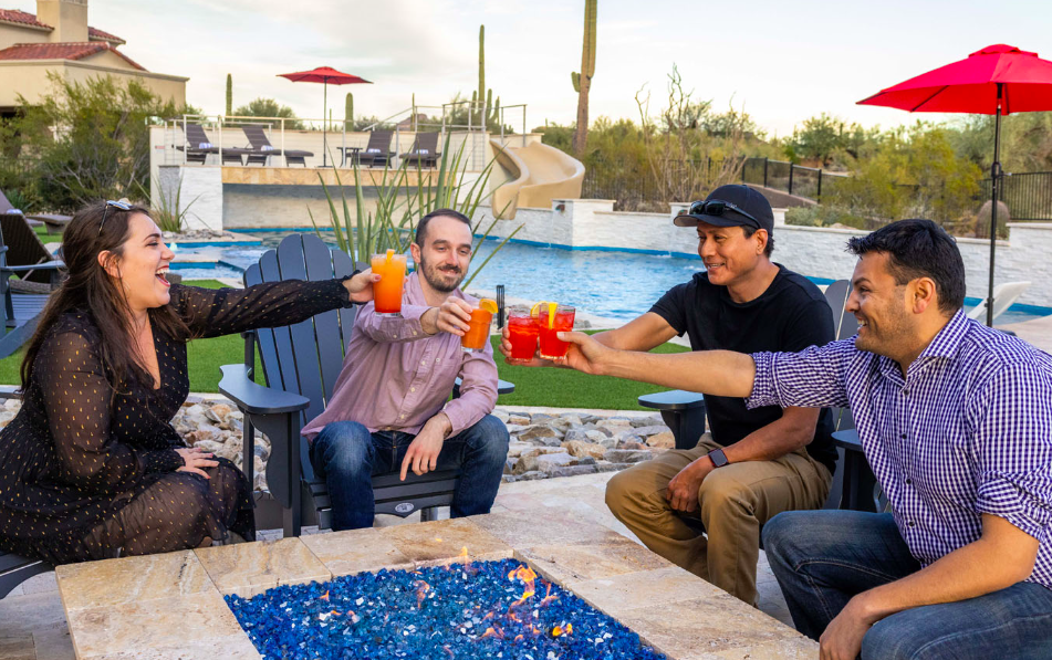 Family gathering at a vacation rental.