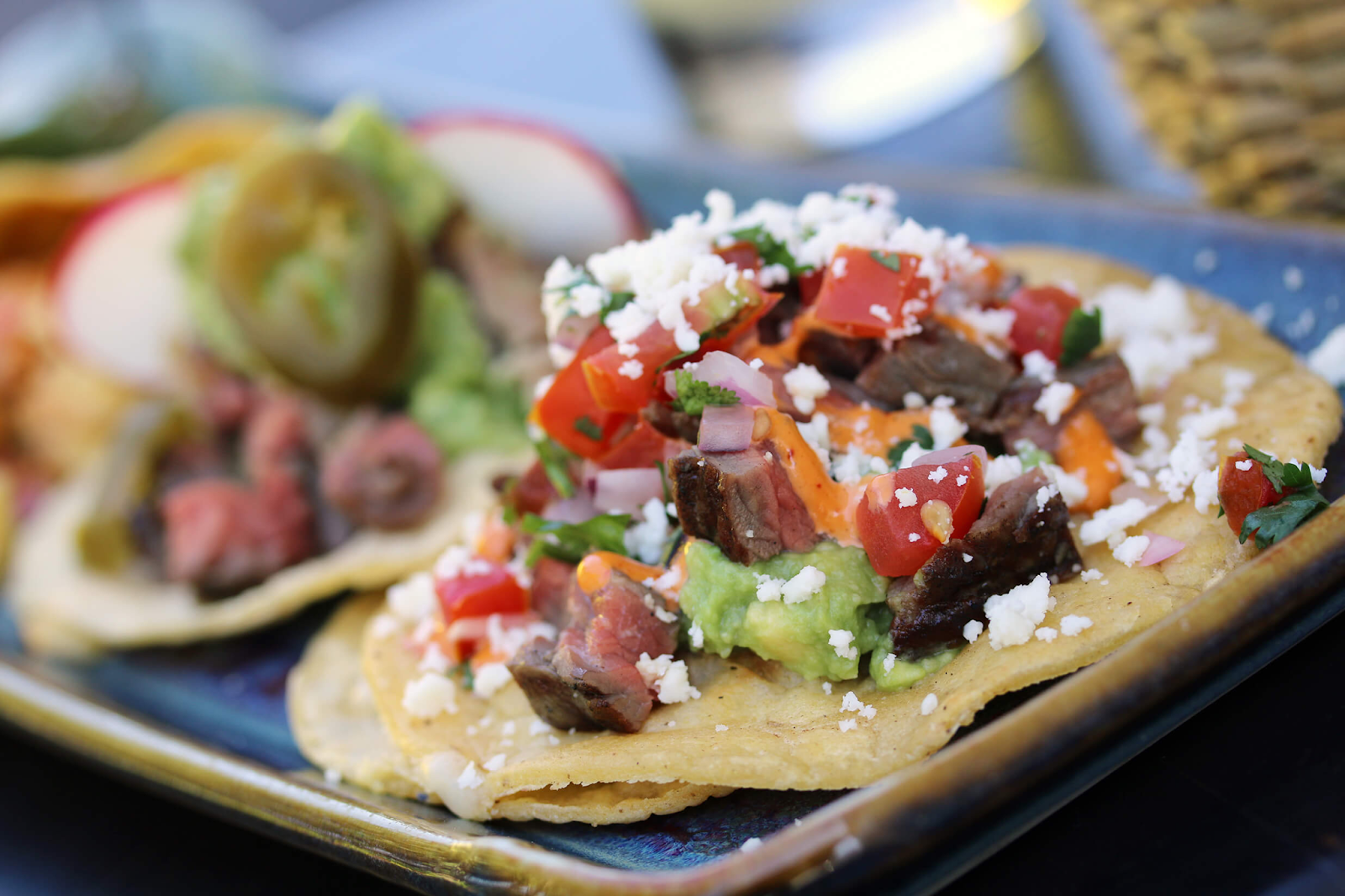 Close up of a plate of food from Sol Mexican Cocina. 