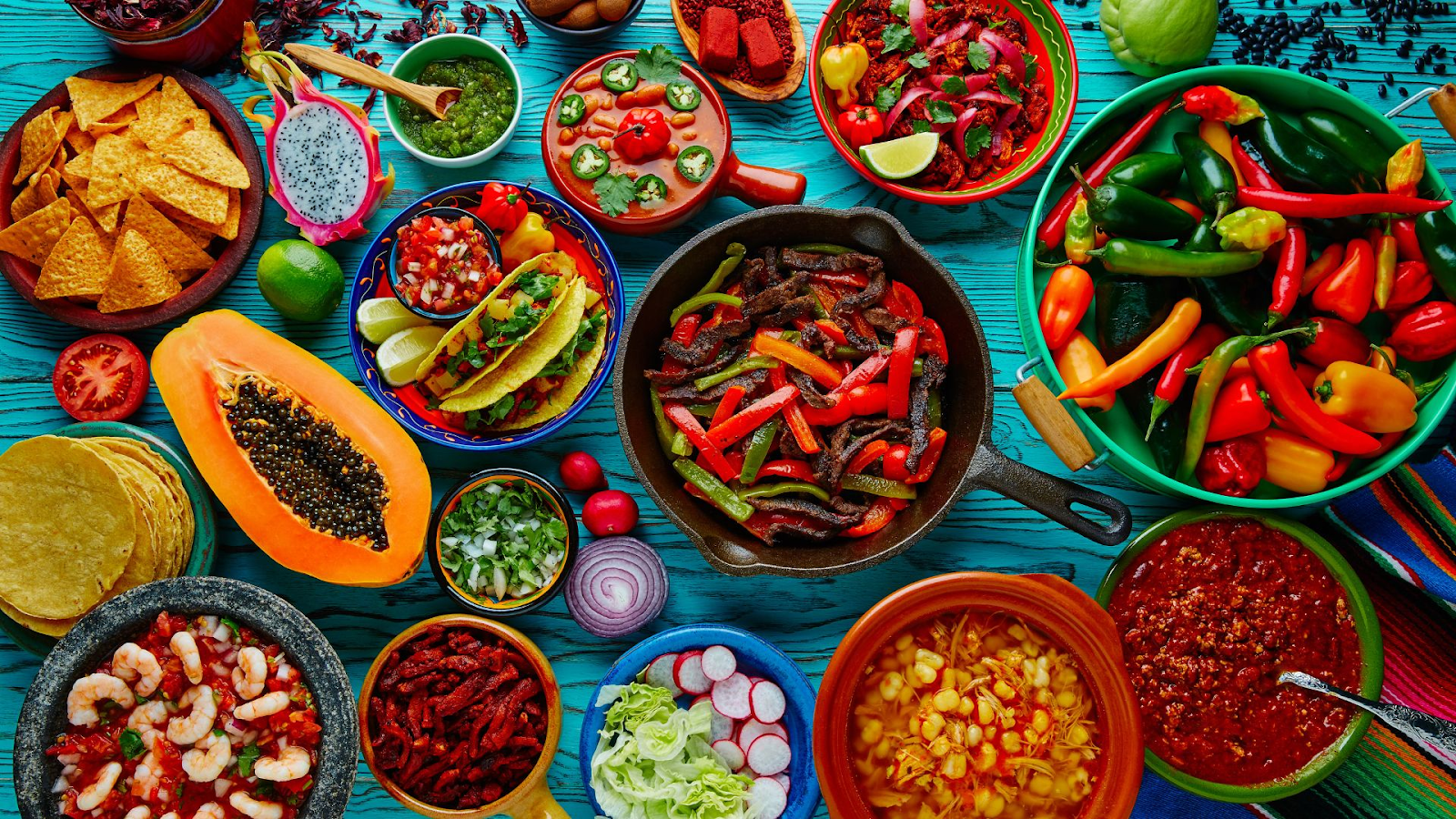 A table full of food from Jalapeño Inferno.