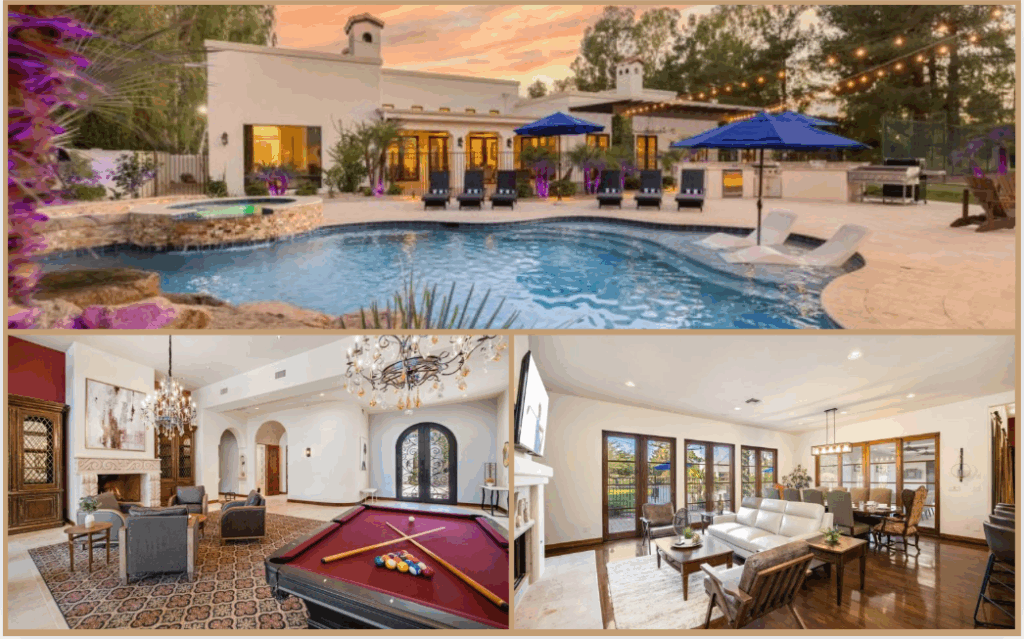 A collage of various pictures of HÓZHÓ Estate on the Course.