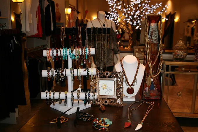 An image of an accessories table at I Boutique. 