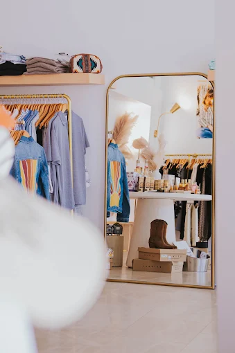 An image of a mirror inside Pacific Heritage Boutique. 