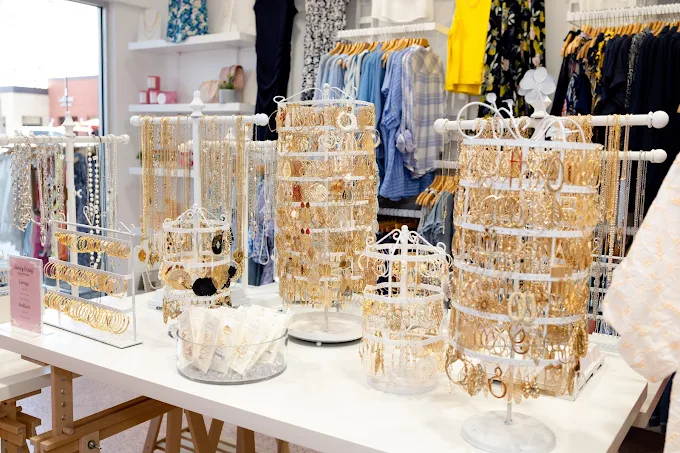 An image of jewelry and accessories at Pretty Please Boutique.