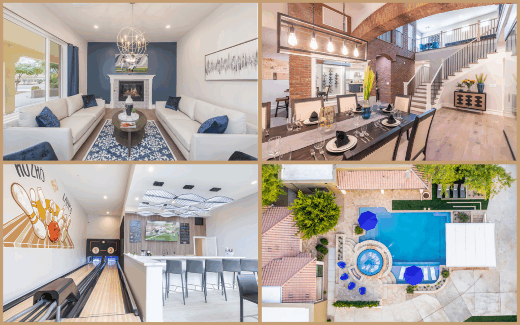 Luxury weekly rental in Scottsdale with open-concept design, heated pool, and central location near hiking and shopping.