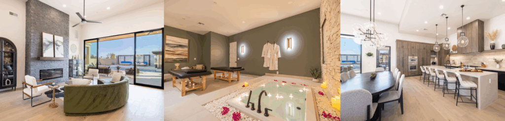 Luxury vacation space at HÓZHÓ Estate on Harmony, ideal for relaxing Scottsdale bachelorette celebrations.