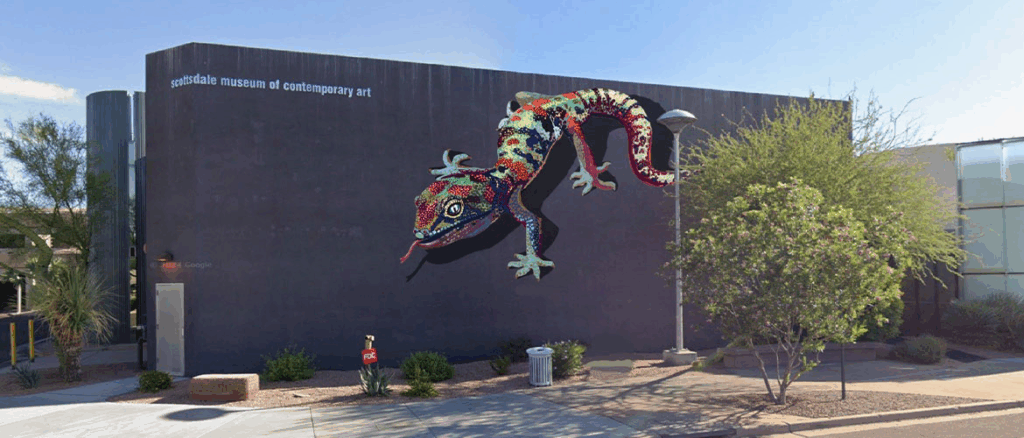 Contemporary exhibits at Scottsdale Museum of Contemporary Art near Old Town Scottsdale.