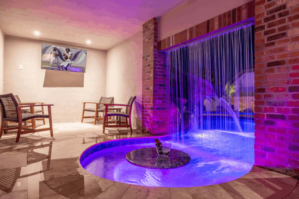 Luxury adults only resort with private grotto area.