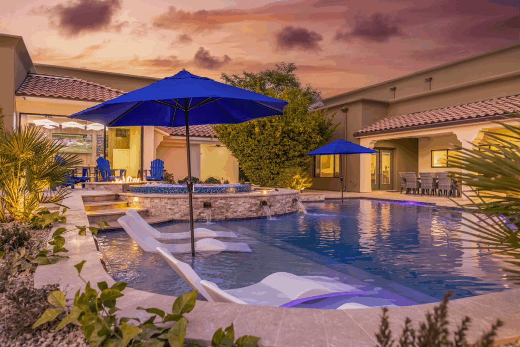 A luxurious romantic villa getaway blending luxury and charm.